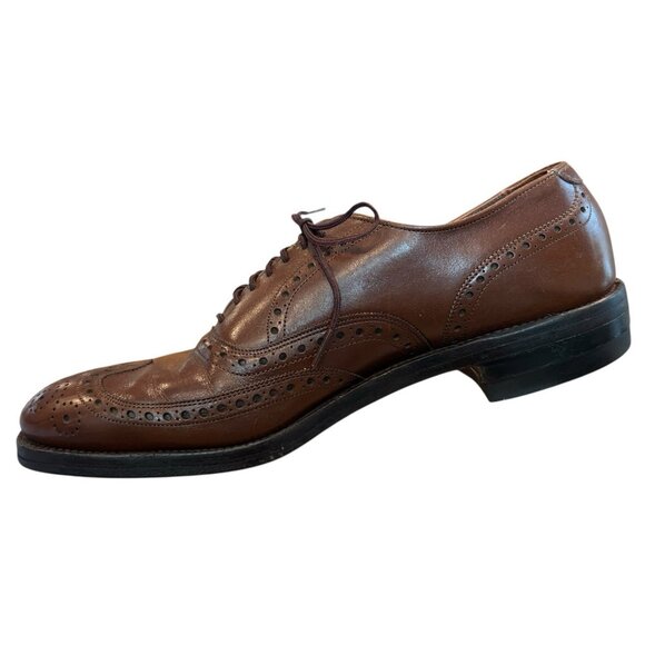 Allen Edmonds Boulevard Brown Leather Full Brogue Wingtip Oxford Shoes Mens 9 D main image 8